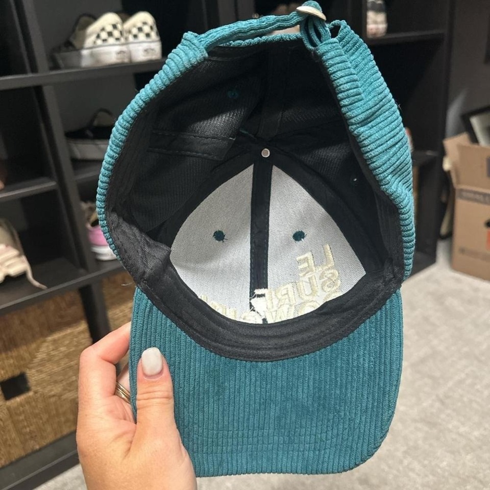 Le Surf Cowgirl Teal Corduroy Baseball Cap - Picture 4 of 4